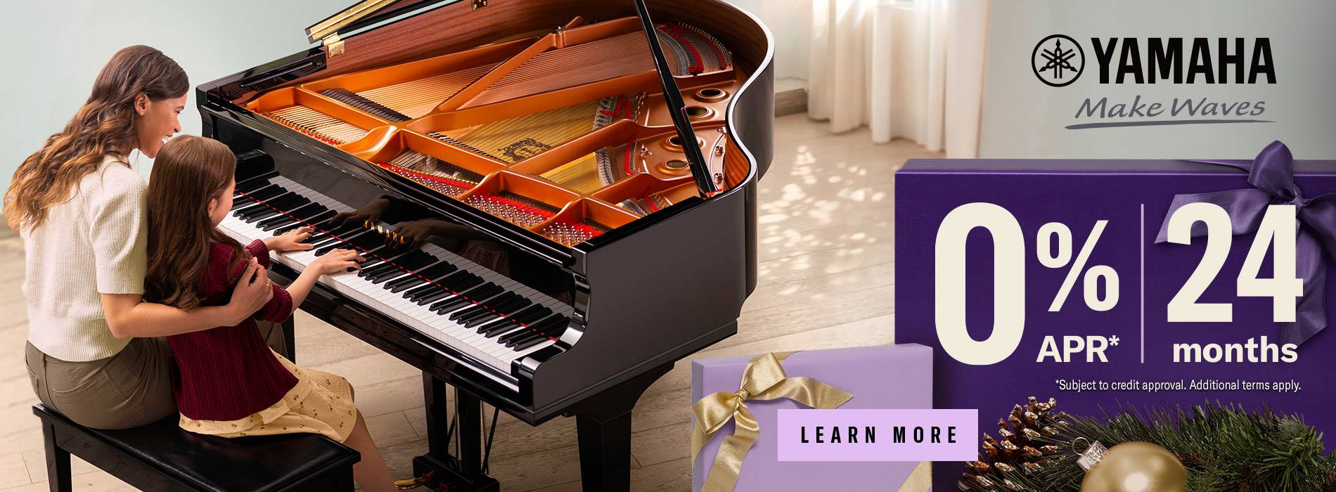 Yamaha Piano Promo Spring 2026 background Yamaha grand piano keys - Spring Sales Event 0% APR for 24 months