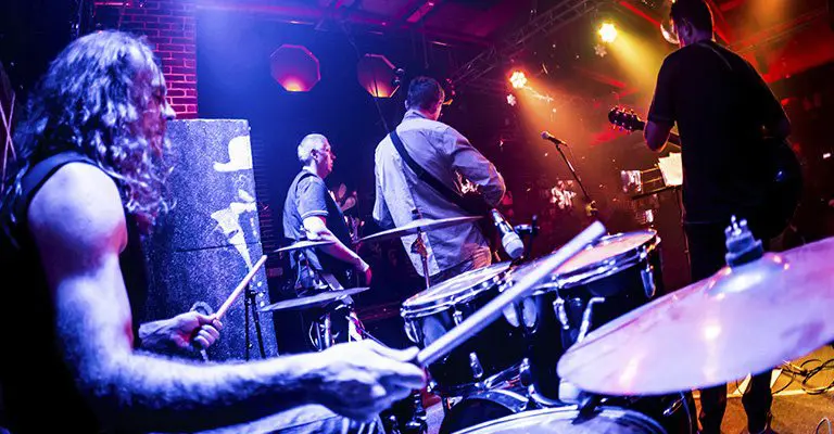 A band performing on stage