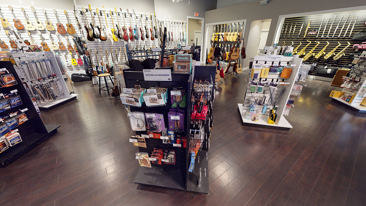 Shelves Displaying Instrument Accessories