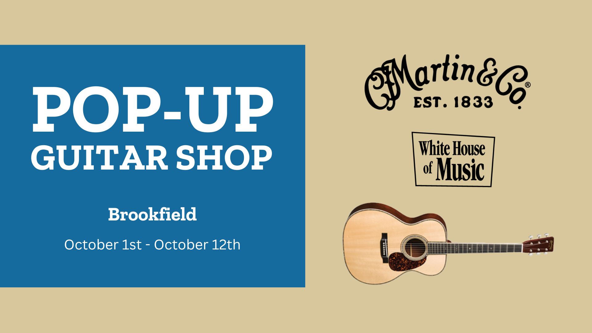 Martin Pop-Up Shop, October 1st - October 12th, Brookfield.