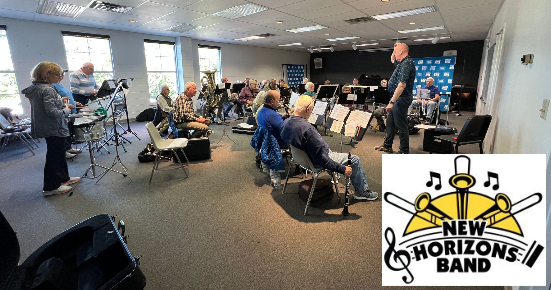 New Horizons Band Rehearsal with Walter directing