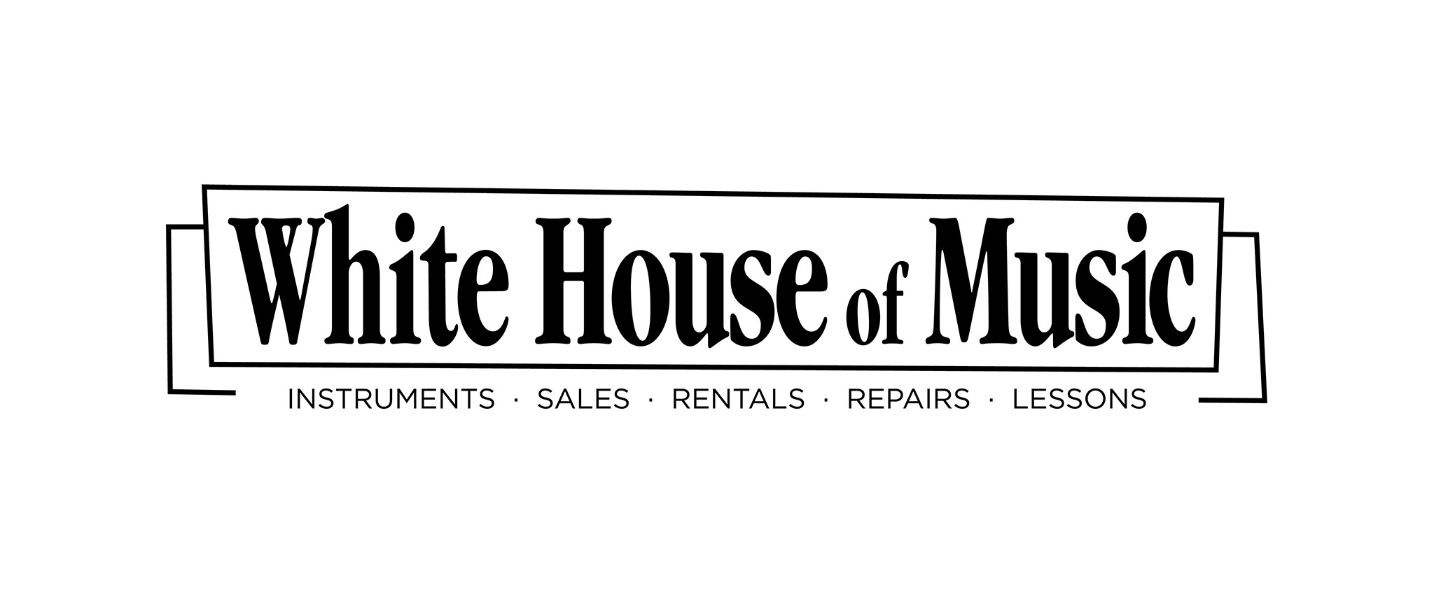 White House of Music Logo - Instruments, Sales, Rentals, Repairs, Lessons.