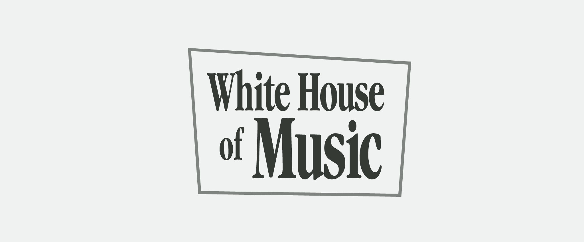 White House of Music logo stacks, white