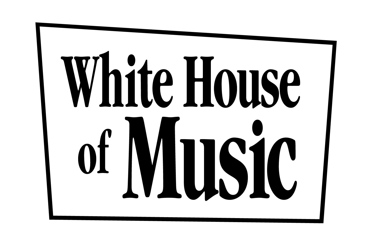 White House of Music Black and white logo